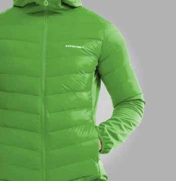 OmniHeat Men's Solid Hooded Puffer Jacket-Blue-Green-L